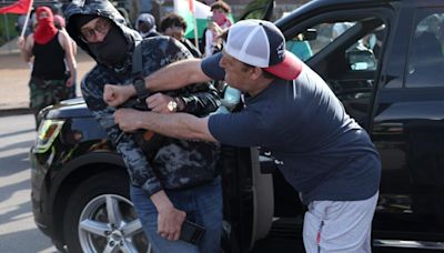 Photos: Protesters in support of Palestine march near Washington University in St. Louis