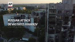 Few remain in the massive Saltivka residential area