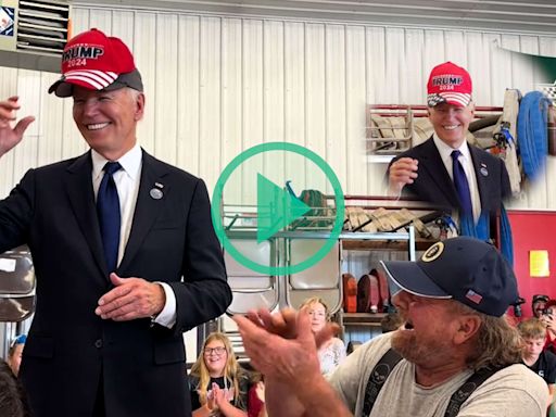 Joe Biden enfile une casquette pro-Donald Trump en Pennsylvanie, l’image étonnante