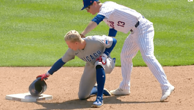 Umpire Incorrectly Calls Pete Crow-Armstrong Safe Using His Helmet to Stay on Second