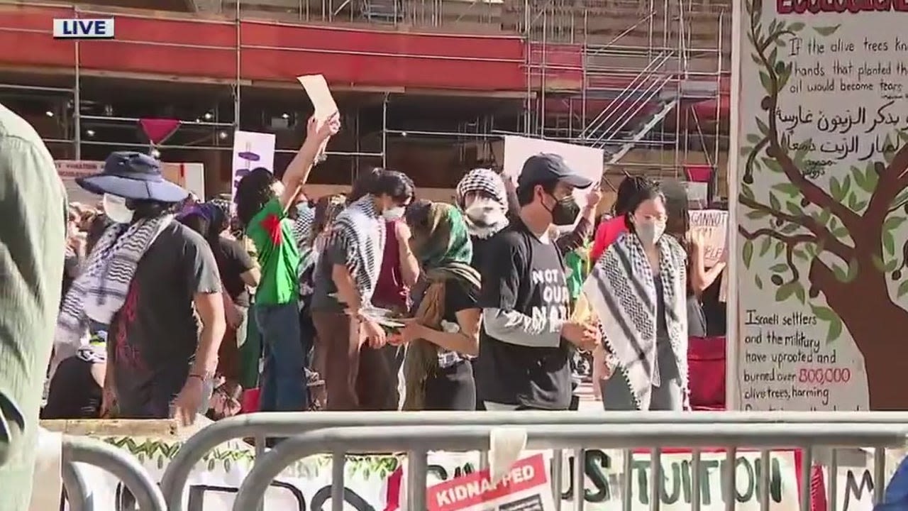 UCLA protests, Day 2: Inside look at fenced-in pro-Palestine demonstrations