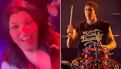 Kourtney Kardashian Supports Travis Barker at Blink-182 Concert in L.A.