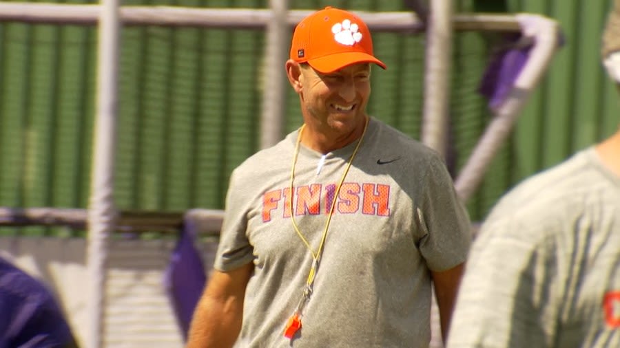 Dabo pleased with Tigers first scrimmage of preseason camp, but wants to see more attention to detail on defense