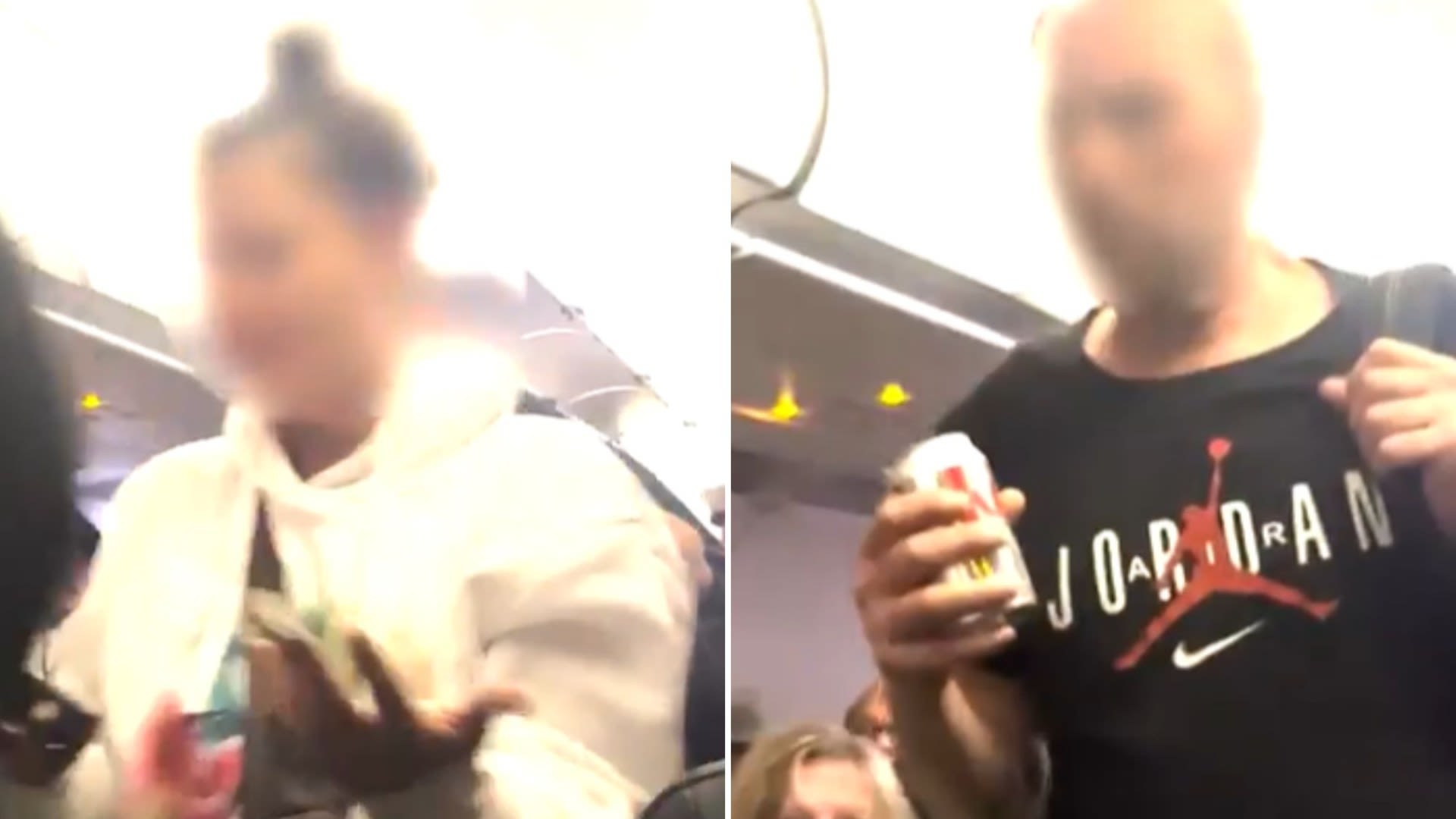 Moment 'drunken' duo thrown off easyJet plane by cops as passengers cheer