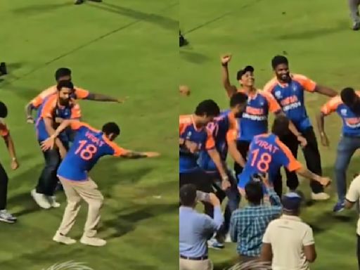 Virat Kohli, Rohit Sharma shake leg to celebrate the T20 World Cup victory at the Wankhede Stadium