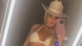 Britney Spears is 'proud' of her recent weight loss as she models white bikini