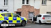 Somerset road partially blocked after car crashed into house