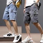 夏季潮牌男生牛仔短褲 寬鬆大尺碼潮流薄款五分褲 工裝短褲男