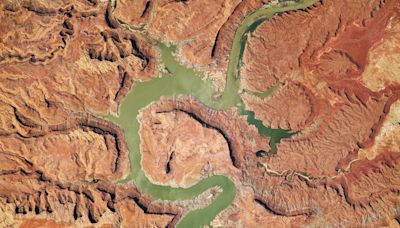 Unveiling the Geological Wonders of Lake Powell From Space