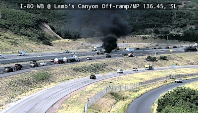 Car fire near Lamb’s Canyon causes major delays along I-80