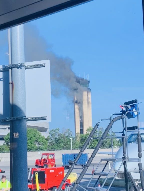 Charlotte Airport's FAA Tower Catches Fire During Demolition