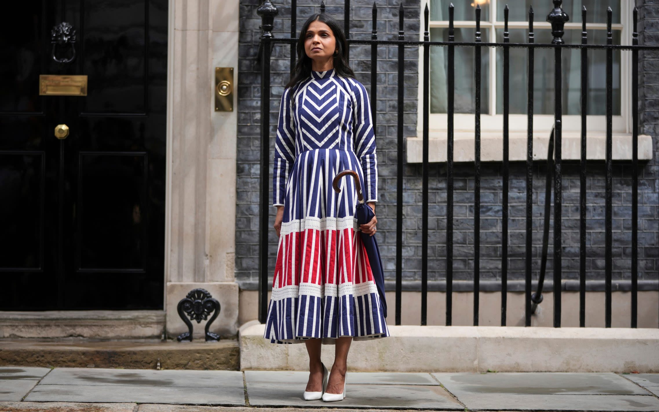 The bold message behind Akshata Murty’s £395 striped dress