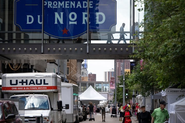 Minneapolis puts a Parisian twist on downtown events for gymnastics fans