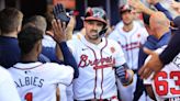 LOOK: Braves' Adam Duvall tosses ball into stands to knock down pyramid of cups