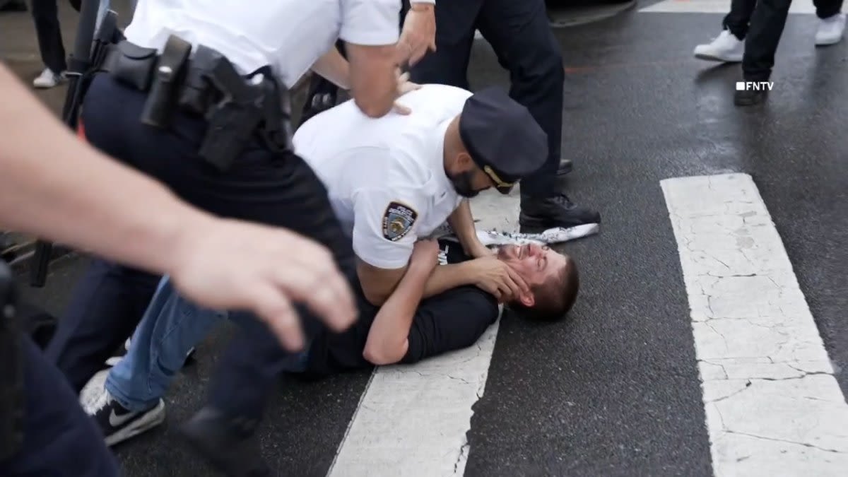 Eric Adams defends NYPD response after videos show cops punch pro-Palestinian protesters