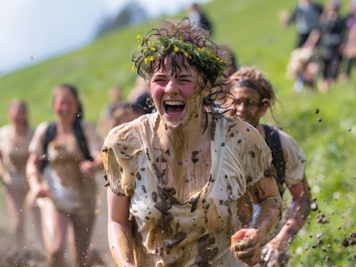 Abby Lampe, de Carolina del Norte, consigue segundo título del “Cheese Rolling”, el extremo concurso en Gran Bretaña - La Noticia