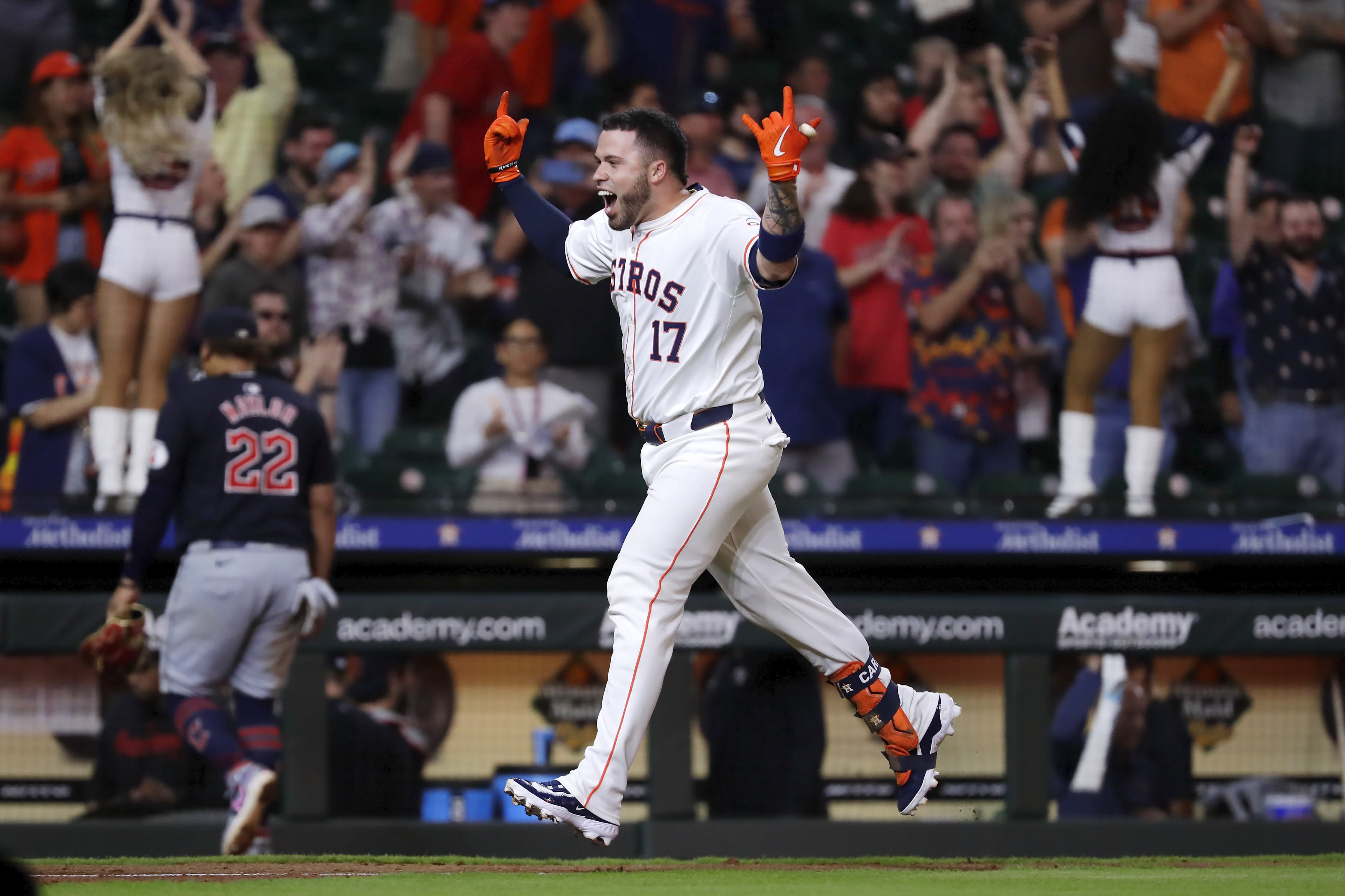 Caratini's 2-run homer in 10th and Hader's 2-inning outing lift Astros over Guardians 10-9