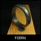 【VIENNA】《手圍19.5/17mm版寬》緬甸玉/冰種復古黑墨楓葉綠/翡翠/玉鐲/手鐲H+/X54