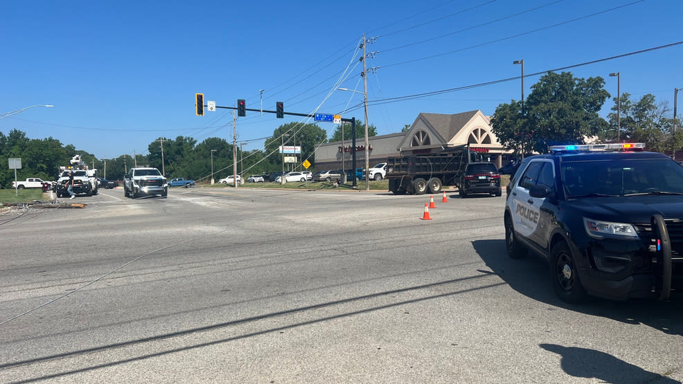 Broken Arrow crash: Dump truck hits power poles, closes 111th and 161st East Avenue