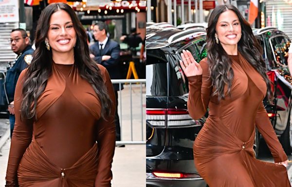 ...Ashley Graham Embraces Wrap Details in Maxidress for ‘Good Morning America’ Appearance, Talks Body Positivity and ‘A Kids...