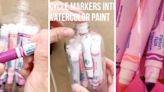 Use dried-out markers to create watercolor spray paint that kids will love