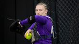 ACC Softball Tournament bases include a tribute to Lauren Bernett with a purple heart