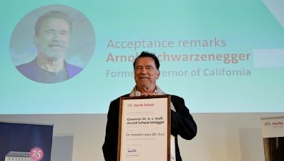 Schwarzenegger in Berlin mit Ehrendoktorwürde von Hertie School ausgezeichnet