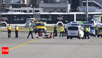 Climate protest at Frankfurt Airport forces a temporary halt to flights - Times of India