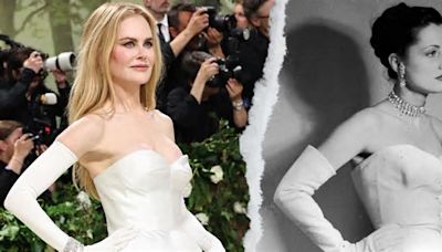 Nicole Kidman acierta en la MET Gala 2024 con un vestido blanco y negro inspirado en un Balenciaga de 1951