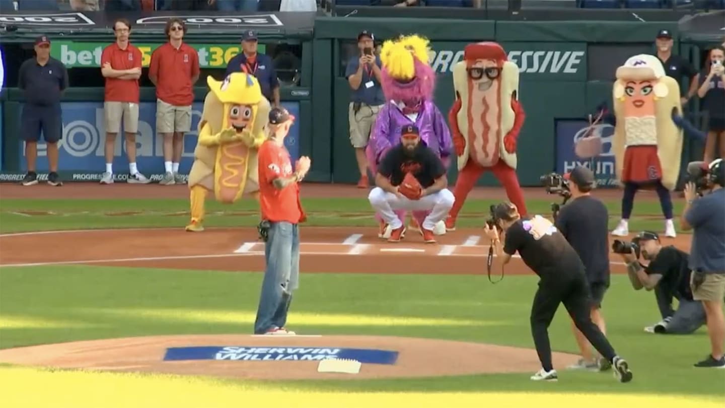 Machine Gun Kelly's First Pitch at Guardians-Cubs Game Ended Up in the Stands