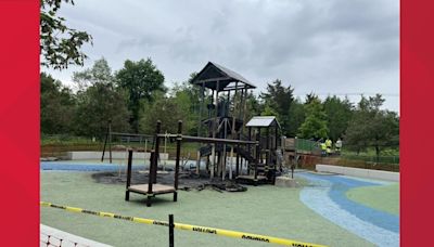 Arson investigation underway after Potomac playground damaged