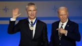 Jens Stoltenberg will wrap up a NATO summit for a final time at the helm