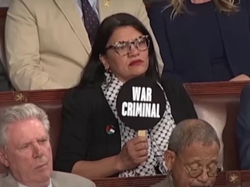 Watch: US Lawmaker Holds Up ‘War Criminal’ Sign During Netanyahu’s Speech