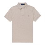 Polo Ralph Lauren RL 熱銷刺繡小馬短袖POLO衫(CUSTOM SLIM FIT)-淺咖啡色