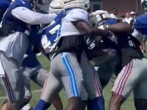 Giants and Lions break out into MORE FIGHTING in Tuesday practice