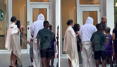 Bianca Censori Wears Loose Poncho for Target Run With Kanye West & Kids