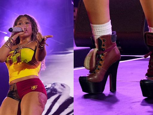 Latto Plays With the Workwear Trend in Platform Dsquared2 Boots at BET Experience Fan Fest 2024 in Los Angeles