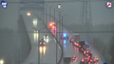 Left lane blocked on I-43 South near Leo Frigo Bridge in Green Bay