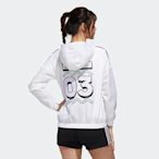 【100%正品】Adidas愛迪達外套女2023春季新款白色風衣連帽運動防風夾克GJ5330