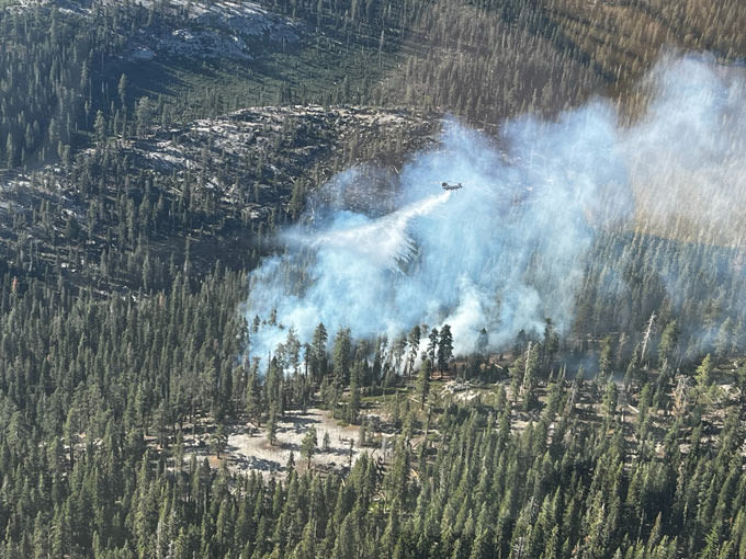 Yosemite National Park High Elevation Middle Fire Sunday Morning Update has Containment at 35% with 267 Acres Burned