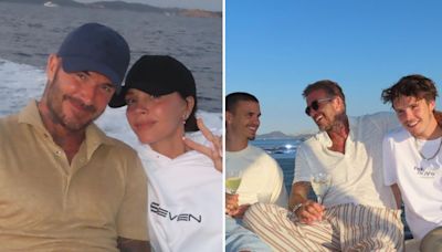 Victoria e David Beckham publicam fotos dos filhos a bordo de iate milionário na Itália: 'Verão feliz'