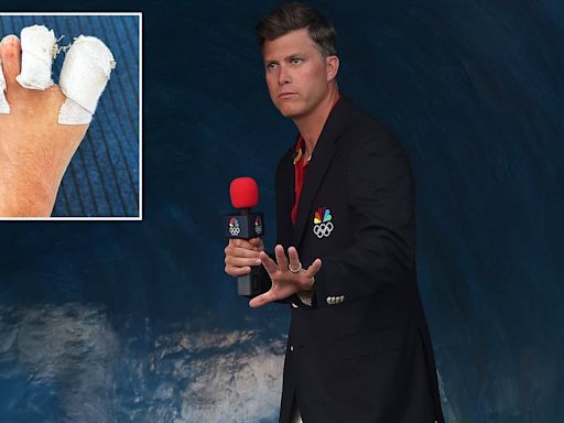 Colin Jost shows off nasty foot injury from Olympics in Tahiti
