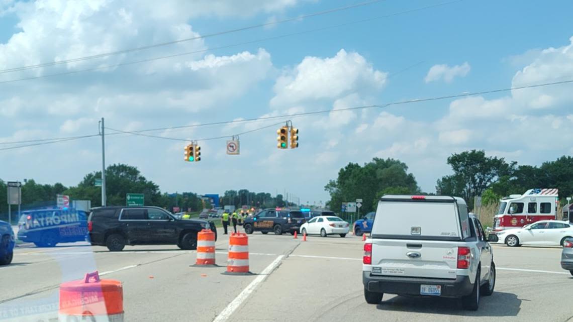 Michigan State Police: Jeep ran a red light at 60th & Broadmoor hitting a motorcyclist