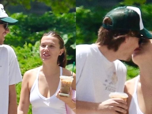 Newlyweds Millie Bobby Brown & Jake Bongiovi Show PDA During NYC Coffee Run