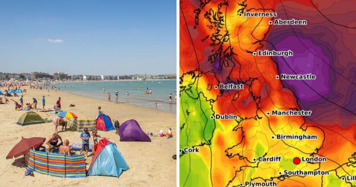 UK weather maps reveal exact date UK 'split in half' by 20C 'mini heatwave'