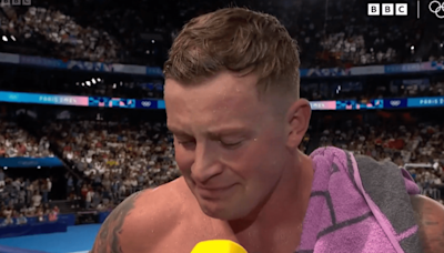 Adam Peaty consoled by BBC reporter after missing out on gold by 0.02 seconds