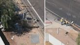 Driver dies after crashing into power pole, bus stop in Mesa