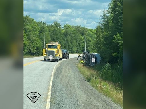 Lumber truck rollover closed northern Ont. highway for most of the day