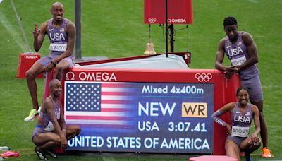 USA 4x400M mixed relay team sets world record on first day of track and field at Olympics