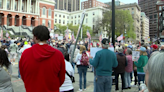 Protest blocks Beacon Street outside Massachusetts State House